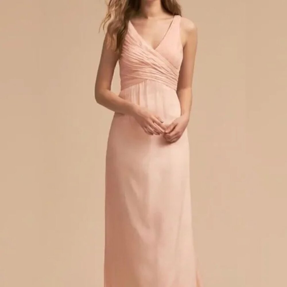 Anthropologie BHLDN Angie Chiffon Gown Maxi Dress Peach Medium